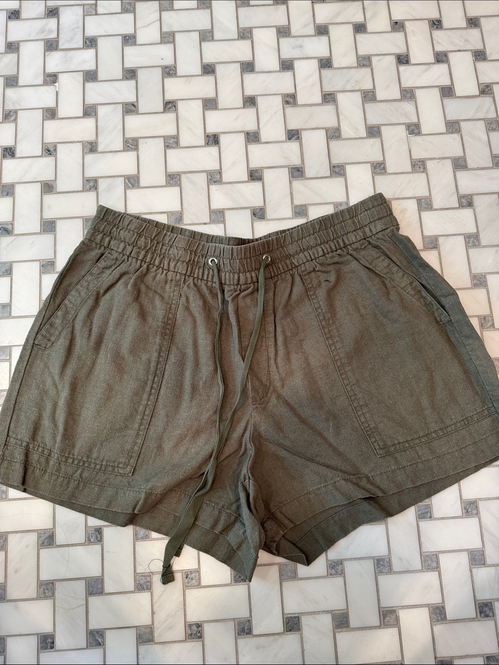 GAP Factory Olive Green Drawstring Utility Shorts